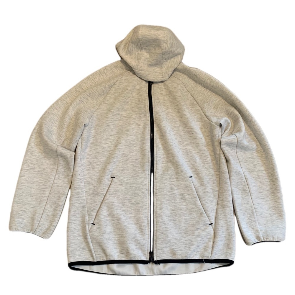 💜 Russell Fusion Knit Full-Zip Hoodie Sweatshirt White/Gray Size S